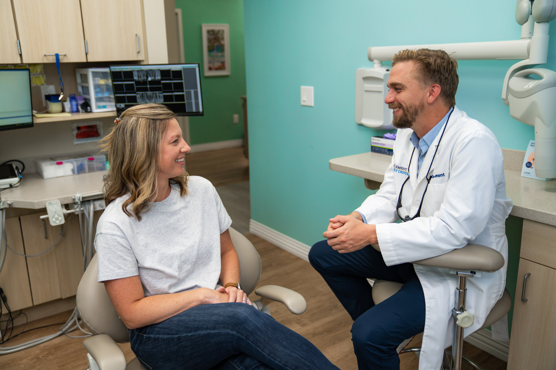 Dentist with patient