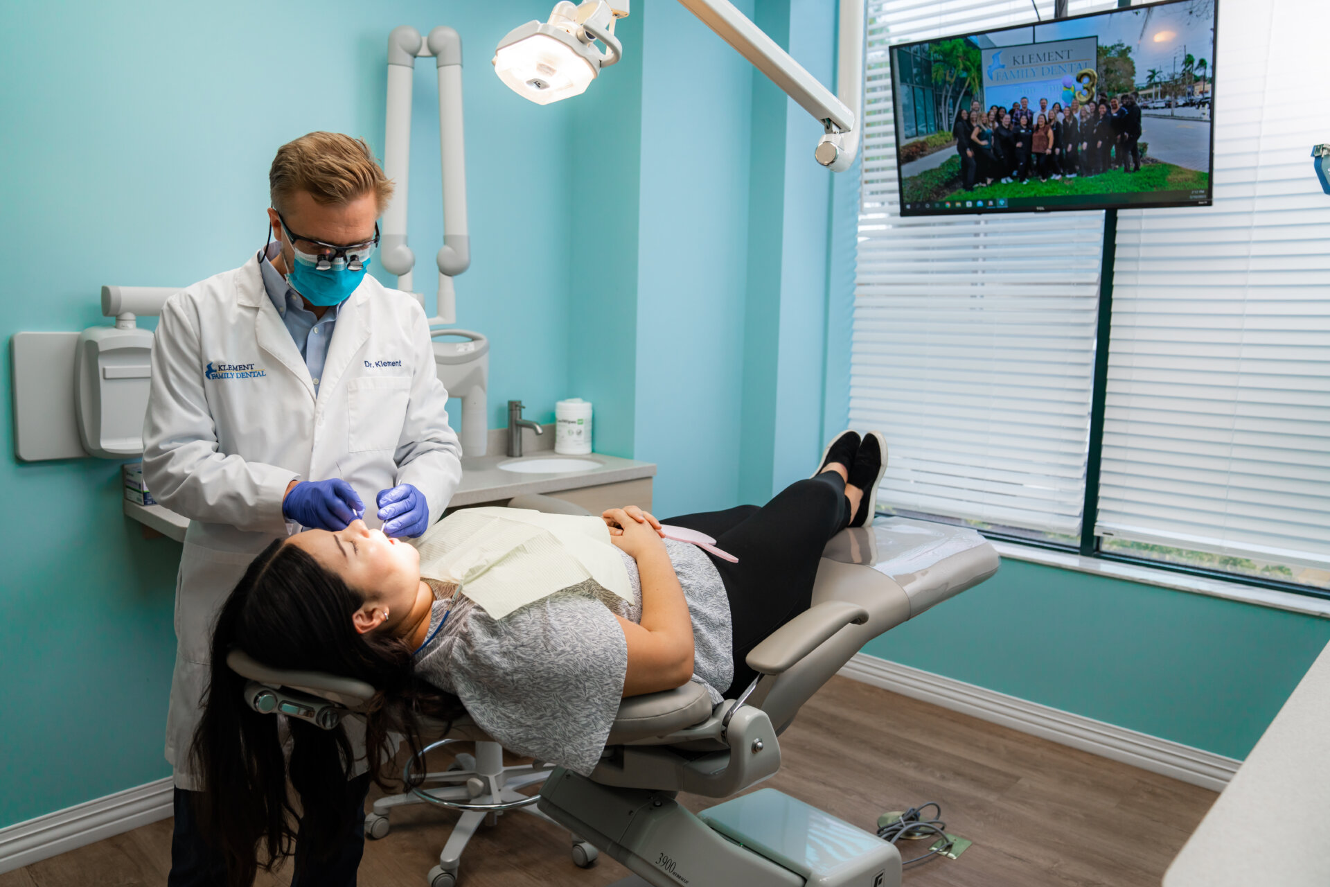 Dentist with patient