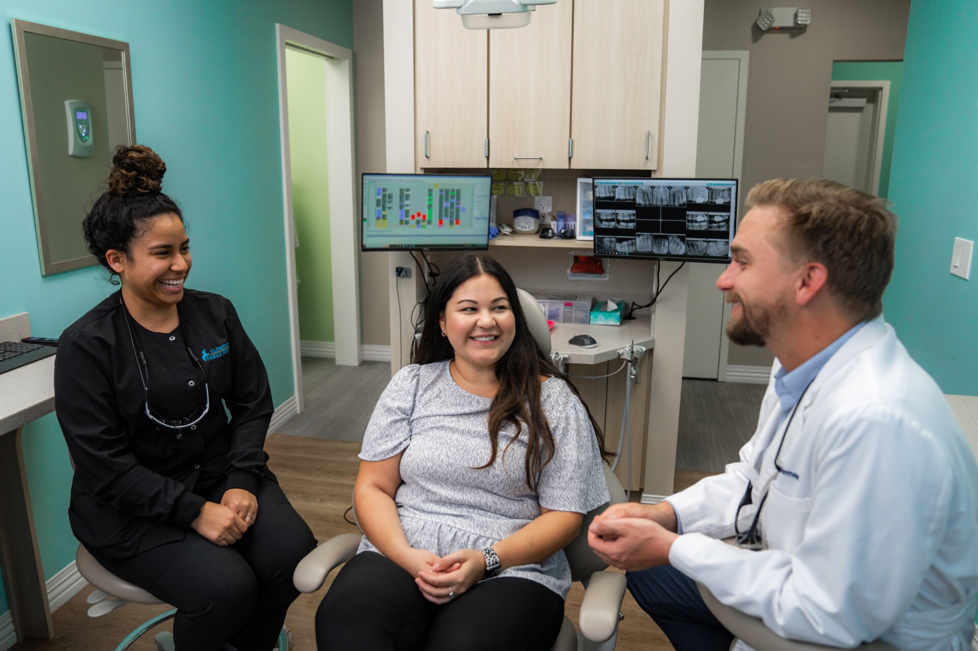 Patient with dentist