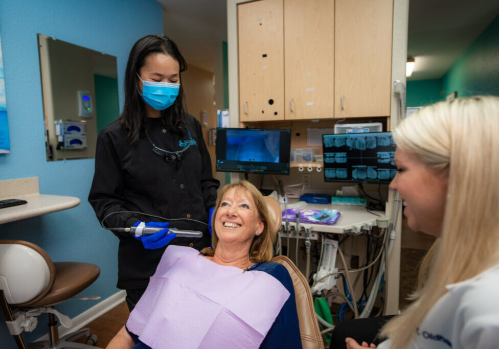 Dentist with patient